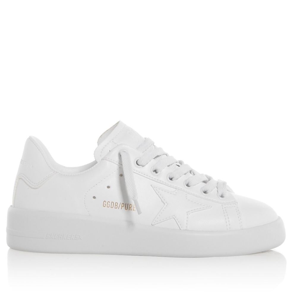 GOLDEN GOOSE Unisex Pure Star Leather Sneakers Optic White sz. 38 - Picture 4 of 14